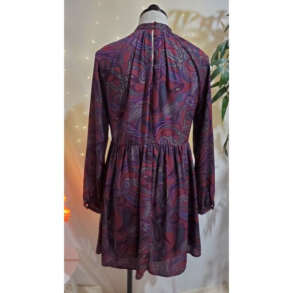 Jack by BB Dakota Triston Paisley High Neck Mini Dress Womens Size S Flowy Boho - Picture 7 of 16